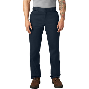 Pantalones Casuales de Corte Recto para Hombre, Color Azul Marino, Poliéster de Peso Medio, Antiarrugas, Cierre de Botón, Estilo Otoñal - Product Image 1