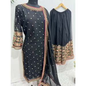 Hermoso conjunto de salwar kameez de poliéster para fiesta, con top y pantalón palazzo, y dupatta. - Product Image 2