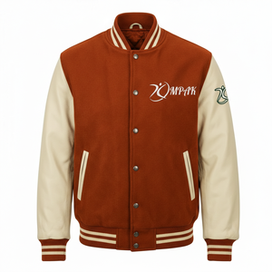 Manches en cuir de baseball authentiques, manches contrastées, vêtements en gros, style américain durable - Product Image 1