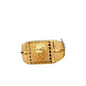 Anillo fino de oro de 22 quilates audaz y masculino para hombre estilo simbólico y real para compromiso de fiesta de boda o regalo de aniversario - Product Image 1