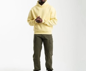 Sweat-shirts à capuche épais pour hommes, style streetwear, vente en gros, logo brodé personnalisé, 100% coton molletonné 300g, respirant - Product Image 6