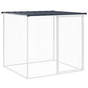 Jaula para pollos antracita con techo 79,9 \ "x38.6 \" x35.4 \ "Acero galvanizado para alojamiento de animales - Product Image 6