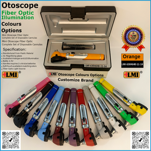 Otoscopio Manual de Alta Calidad con Fibra Óptica Naranja, Juego de Instrumentos para Médicos, Precio de Venta Superior, Reutilizable y Ligero - Product Image 2