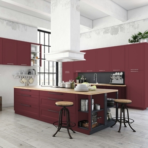 ชุดครัวสำเร็จรูป JY Project สไตล์ยุโรปหรูหราทันสมัยแบบเวียดนาม พร้อมไอส์แลนด์ ทำจากไม้ MDF ทนทาน ตู้ครัวสั่งทำพิเศษ - Product Image 5