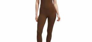 Combinaison de sport pour femme en nylon anti-plis, double face, effet seconde peau brossé, avec pantalon long et débardeur, pour le yoga - Product Image 5
