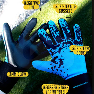 En stock, gants de gardien de but en cuir de football de haute qualité, étanches, antidérapants, design unique, vente chaude, marque privée - Product Image 4