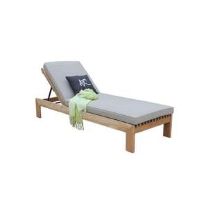 Fauteuil inclinable haut de gamme Elba pour bord de piscine, en teck et avec coussins moelleux - Product Image 2