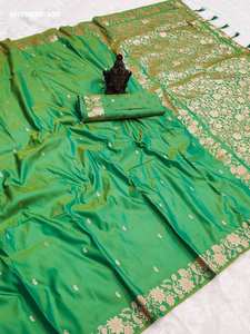 Fournisseur de saris et de chemisiers en soie banarasi pure, de qualité supérieure, style moderne, avec motif tissé à la main, provenant de Surat, Inde. - Product Image 4