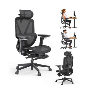 Sedia da Ufficio Ergonomica M2-MT con Schienale Alto, Supporto Lombare Elastico Adattivo, Poggiapiedi Retrattile, Poggiatesta 3D, Sedia Confortevole - Product Image 1