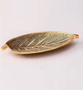 Fancy Luxury Metal Serving Trays Platter Shiny Table Top Decorative Metal <b>Home</b>, Hotel Decoration and Gifting Purpose - Product Image 3