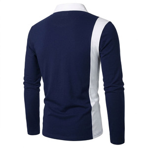 wholesale Men's Custom <b>polo</b> T-<b>Shirts</b> men's long-sleeve color block <b>zip</b>-<b>neck</b> <b>polo</b> <b>shirt</b> Casual Summer Streetwear High-quality - Product Image 3