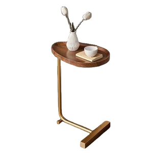 Mesa de Centro de Hierro Metálico para Sala de Estar Pequeña, Mesa de Centro Cóncava para Balcón, Mesa de Centro Moderna de Lujo para Esquina de Dormitorio - Product Image 2