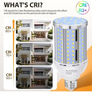 Lampadina LED a Pannocchia 60W, Confezione da 2, Equivalente a 600 Watt, Senza Ventola, Attacco E26/E39 Medio/Grande, Lampada LED COB 5000K Luce Diurna, 6.900 Lumen - Product Image 5