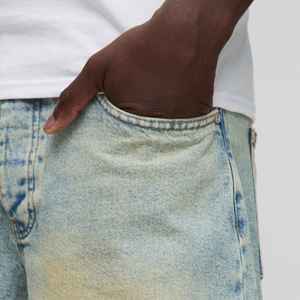 High Quality Casual Straight Mid Waist Men's Denim Shorts Summer Windproof Custom Logo Wholesale OEM <b>Service</b> - Product Image 5