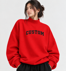Prix de gros bas – Sweat-shirt oversize à col montant pour femme, design moderne et tendance, idéal pour toutes les saisons - Product Image 1