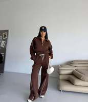 Ensemble de survêtement court d'hiver bordeaux personnalisé pour femme, avec sweat à capuche oversize et pantalon de jogging, style streetwear décontracté, écoresponsable, 2 pièces