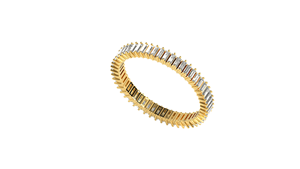 Anillo de Diamantes de Corte Baguette de Oro de 18K de Lujo, Anillo de Eternidad Completo, Anillos de Boda de Corte Vertical, Anillo Apilable, Joyería Fina, Regalo para Mujer - Product Image 2