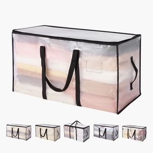 Set di 6 Contenitori di Stoccaggio in PVC da 90L con Manico Rinforzato, Organizzatori Pieghevoli per Armadio, Contenitori per Uso Domestico - Product Image 1