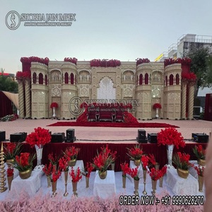 The Grand Sheesh Mahal Style Stage For <b>Wedding</b> traditional stage golden stage outdoor indoor - Product Image 3
