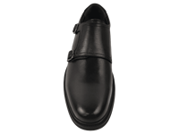 Chaussures habillées noires Aircom pour hommes à boucle de moine, avec coussin d'air, fermeture à boucle sur l'embout, semelle intermédiaire EVA amortie et semelle extérieure TRX antidérapante
