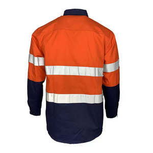 Camisa de Trabajo de Alta Visibilidad con Mangas Largas y Cinta Reflectante, ANSI Clase 1 y EN ISO Clase 1, Logotipo Personalizado, Resistente - Product Image 3