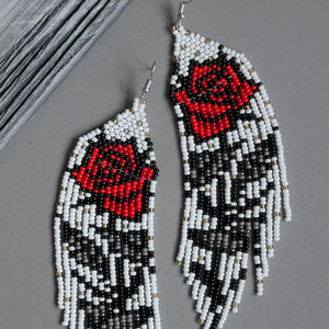 Modernos Pendientes de Cuentas de Vidrio y Resina con Diseño Turquesa y Flecos en Cascada, Joyería Única, Regalo de MS Handicraft - Product Image 1