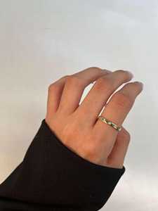 Bagues de mariage en diamant serties à plat, pour usage quotidien, solitaires modernes à taille ronde, en diamants de laboratoire, empilables, en or massif 14K 18K, vente en gros - Product Image 4