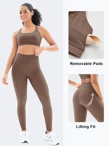 Ensemble de leggings sans couture et soutien-gorge de sport pour femmes, haute élasticité, yoga, course à pied, vêtements de sport - Product Image 5