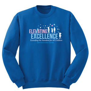 เสื้อสเวตเชิ้ตคอกลมสีน้ำเงินสำหรับทุกเพศ รุ่น Elevating Excellence ผ้าฟลีซนุ่ม สวมใส่สบาย แขนยาว แฟชั่นลำลอง เหมาะสำหรับใส่ในชีวิตประจำวัน - Product Image 1