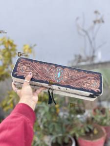 กระเป๋าหนังแท้คุณภาพสูง ทนความร้อน สำหรับใส่เครื่องม้วนผมและเครื่องหนีบผม เหมาะสำหรับการเดินทาง จัดเก็บอุปกรณ์ทำผมได้อย่างเป็นระเบียบ - Product Image 4