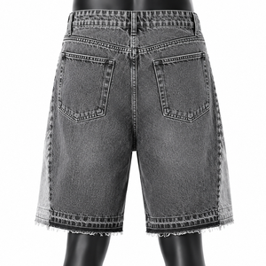 Pantalones Cortos de Mezclilla Gris Lavado con Diseño Gráfico para Hombre, Estilo Urbano, Fabricante de Jeans - Product Image 2