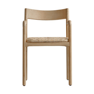 Silla de comedor Torin de Pure Salt Interiors con estructura de madera de teca natural y asiento de mimbre sintético en madera natural - Product Image 2