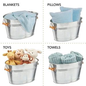 Enfriador de botellas de Metal plateado Enfriador de bebidas decorativo con asas Ideal como TINA de bebida para personalización de cerveza - Product Image 3