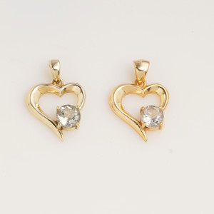 Pendentif Cœur en Topaze Bleue Naturelle, Collier en Laiton Doré avec Pierre Précieuse, Cadeau Romantique pour Elle, Idéal pour Anniversaire de Mariage - Product Image 3