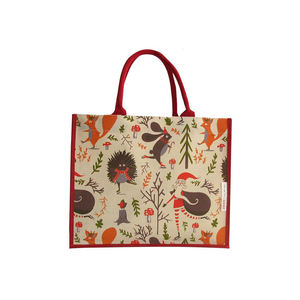 Stylish Eco Friendly Jute Picnic Tote <b>Bag</b> with Printed Logo for Branding - Product Image 1