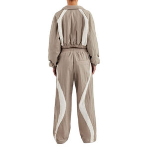 Ensemble de survêtement ample pour femme, couleur unie, décontracté, printemps, fermeture éclair, poches latérales, respirant, léger, polyester - Product Image 6