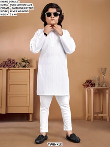 Ensemble Kurta Traditionnel Bandhani Little Maharaja en Coton Doux à Séchage Rapide pour Garçons, Longueur Ras du Sol, Idéal Mariages et Fêtes de Diwali, Toutes Saisons - Product Image 3