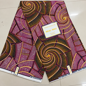 Brown Black Luxury African Wax Print Ankara Fabric Geometric Spiral Pattern for Women Dressmaking - Product Image 5