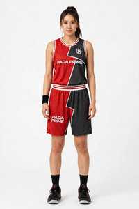 ชุดเสื้อและกางเกงบาสเก็ตบอล Pada Prime สำหรับทุกเพศ สีแดงดำ พิมพ์ลายแบบ Sublimation ระบายอากาศได้ดี ผลิตจากโพลีเอสเตอร์ ชุดยูนิฟอร์มสำหรับผู้ใหญ่ ไซส์ L - Product Image 2