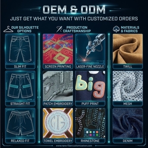 Shorts en coton French Terry de haute qualité avec logo personnalisé, coutures apparentes, effet délavé et usé pour hommes - Product Image 6