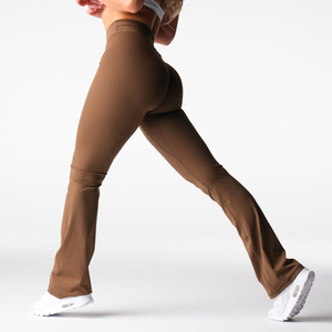 Wholesale Effortless <b>Flare</b> <b>Leggings</b> Figure Flattering Hip Seam High Waist & Active Wear Fashion Gym <b>Leggings</b> For Women - Product Image 5