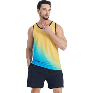 men fitness sleeveless <b>vest</b> cotton spandex gym workout <b>muscle</b> breathable stretch tank top - Product Image 5