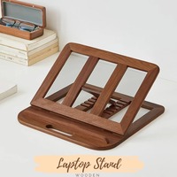 Support pour ordinateur portable en bois de qualité supérieure pour bureau, avec design pliable, support ergonomique pour ordinateur portable MacBook