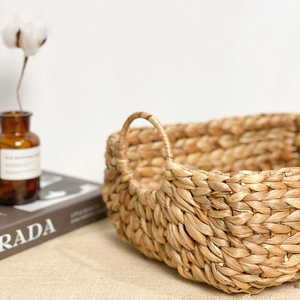 Natural Water Hyacinth Multi-functional Space-Saving Woven Storage <b>Basket</b> - Product Image 2