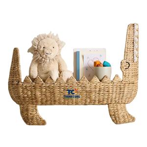 Meilleures ventes d'étagères en jacinthe d'eau élégantes pour enfants, design unique et amusant, paniers de rangement en rotin naturel pour l'organisation de la chambre - Product Image 1