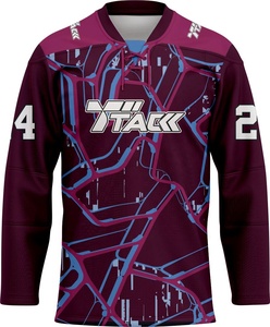 Camiseta de hockey sobre hielo ajustada de alta calidad, diseño personalizado con logotipo de nombre de equipo, camisas de sublimación al por mayor, ropa de hockey sobre hielo - Product Image 1