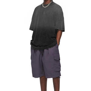 T-shirt surdimensionné délavé à l'acide style Hip Hop pour homme, couleur personnalisée, manches courtes, 100% coton, longueur longue, personnalisable - Product Image 6