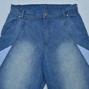 Nuevos shorts de mezclilla rectos de cintura alta para hombre 2026 de alta calidad, 100% algodón, diseño de estrella desgastada, método de tejido no tejido, a la moda. - Product Image 3