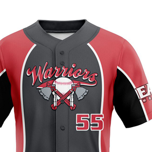 Camiseta de Béisbol Warriors para Hombre, Personalizada, Sublimada, Manga Corta, Uniforme de Equipo de Alto Rendimiento, Absorbe la Humedad, Cierre de Botones, Talla Adulto - Product Image 6