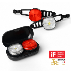 Kit de lumière LED pour vélo, prêt à l'emploi, avec batterie rechargeable, étanche IPX5, étui portable pour la conduite nocturne et les voyages - Product Image 2